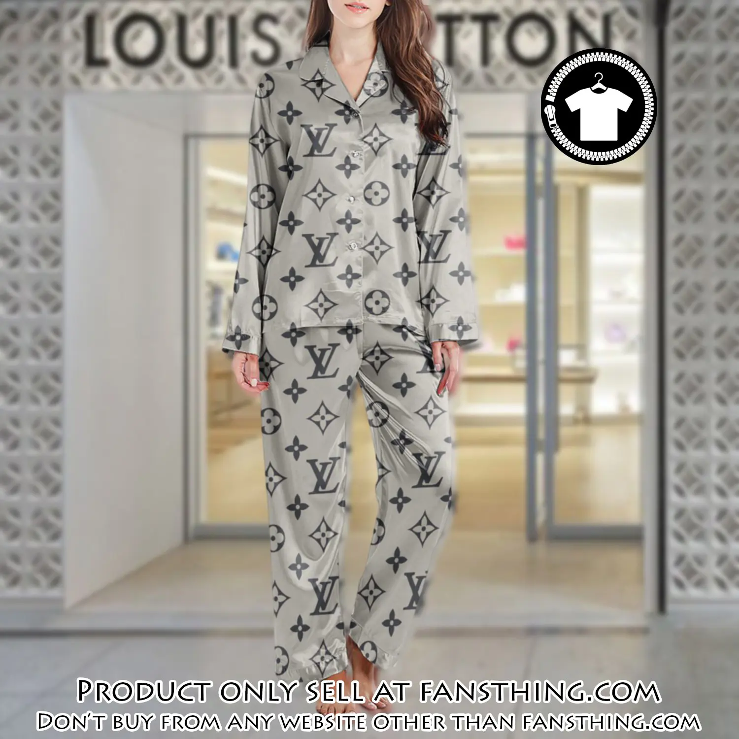 Lv monogram long satin pajama set pjs1018 fst0724229